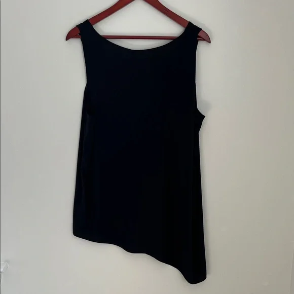Eileen Fisher 100% Silk Black Asymmetrical Scoop-Neck Sleeveless Top Size XL - Picture 4 of 11